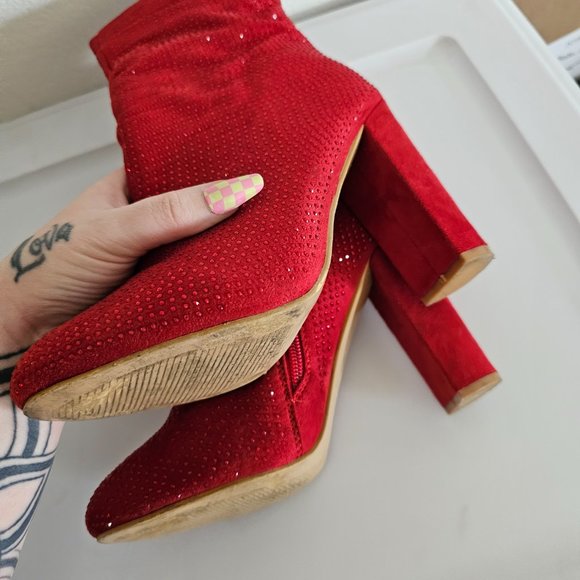 7 1/2 Red sparkly boots - Picture 3 of 6